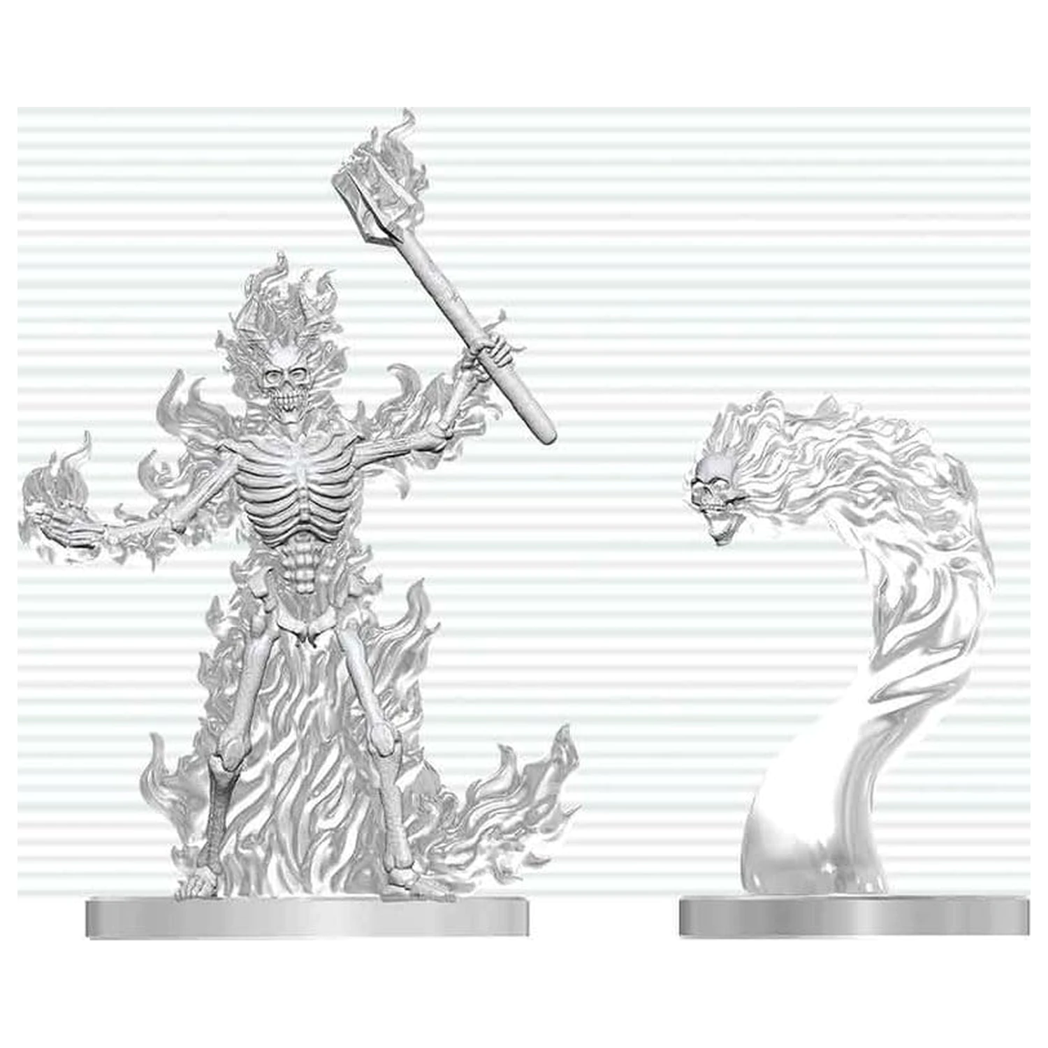 Dungeons & Dragons Nolzur's Marvelous Miniatures Miniatură nepictată Flaming Skeleton & Flameskull 14 cm poza produsului
