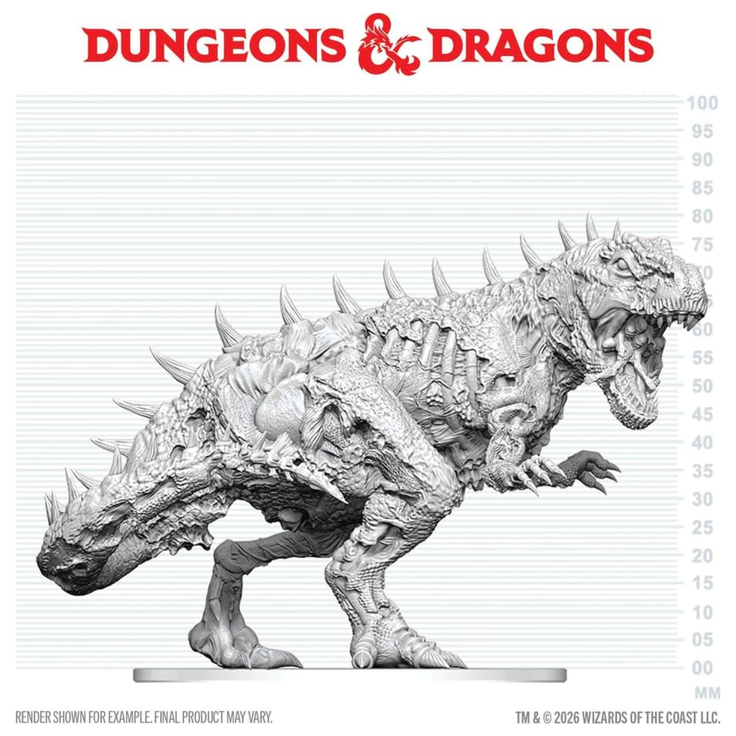 Dungeons & Dragons Nolzur's Marvelous Miniatures Miniatura nevopsita Tyrannosaurus Zombie 20 cm poza produsului