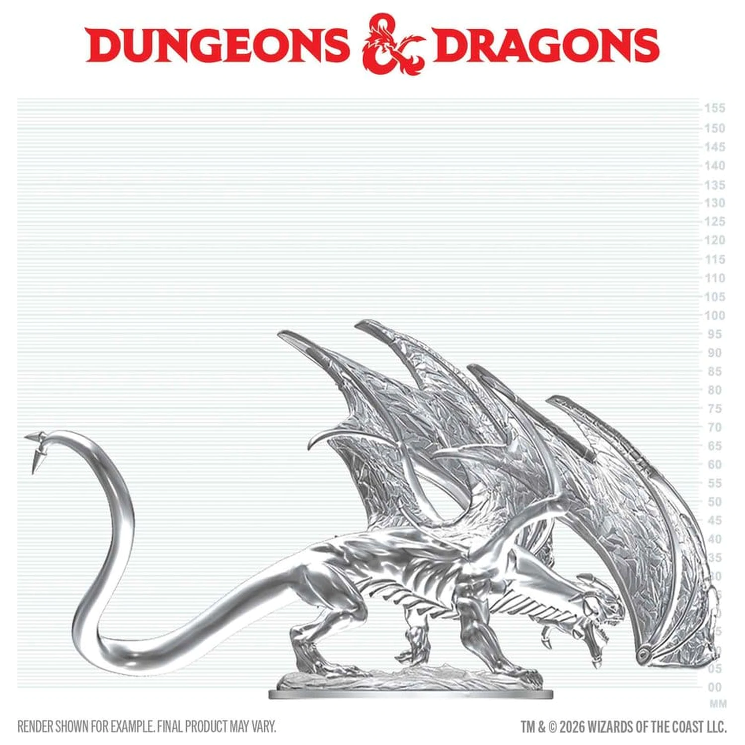 Dungeons & Dragons Nolzur's Marvelous Miniatures Miniatură Nepictată Dragon Tânăr Safir de 20 cm poza produsului