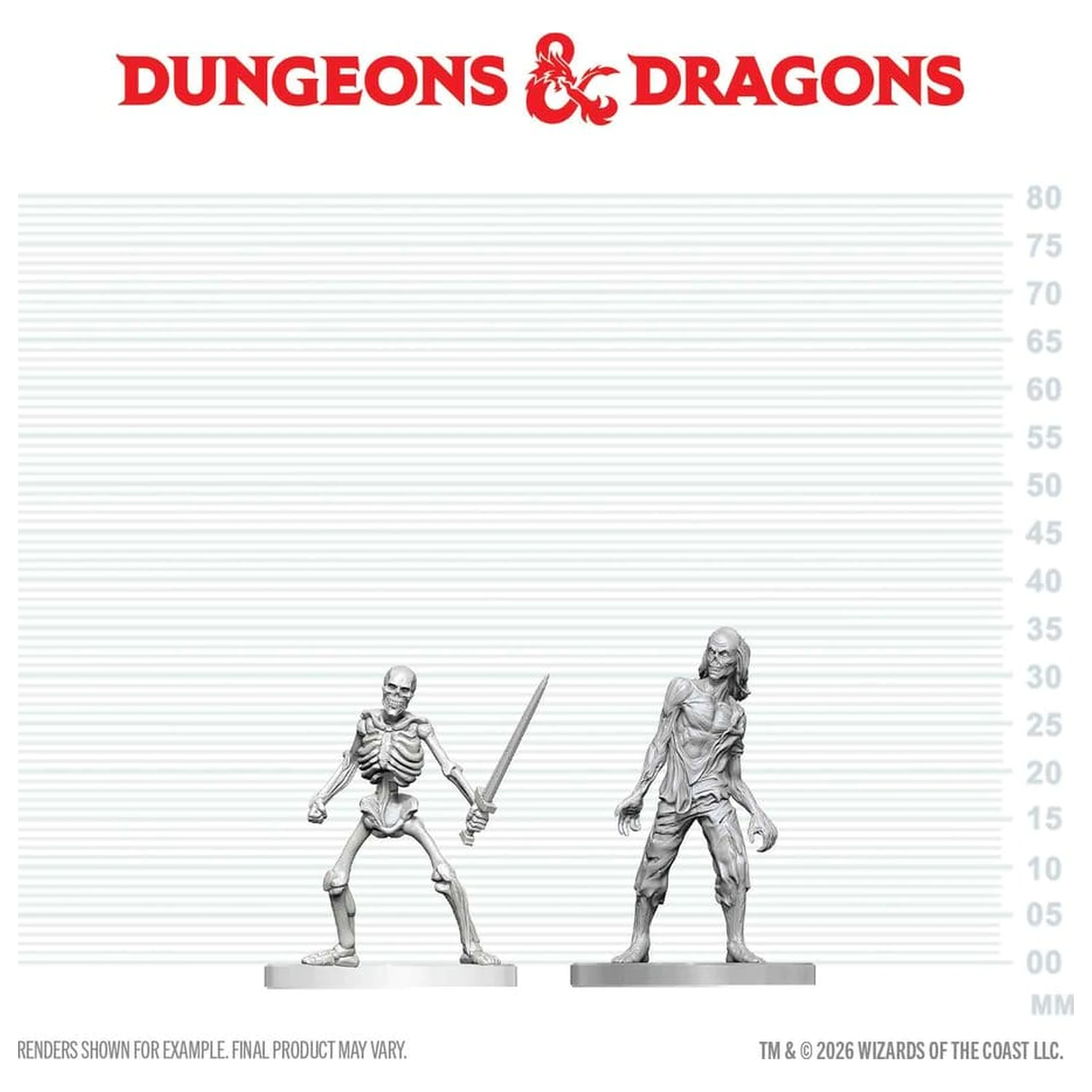 Dungeons & Dragons Nolzur's Marvelous Miniatures Miniaturi Nevopsite Zombie si Schelet 14 cm poza produsului