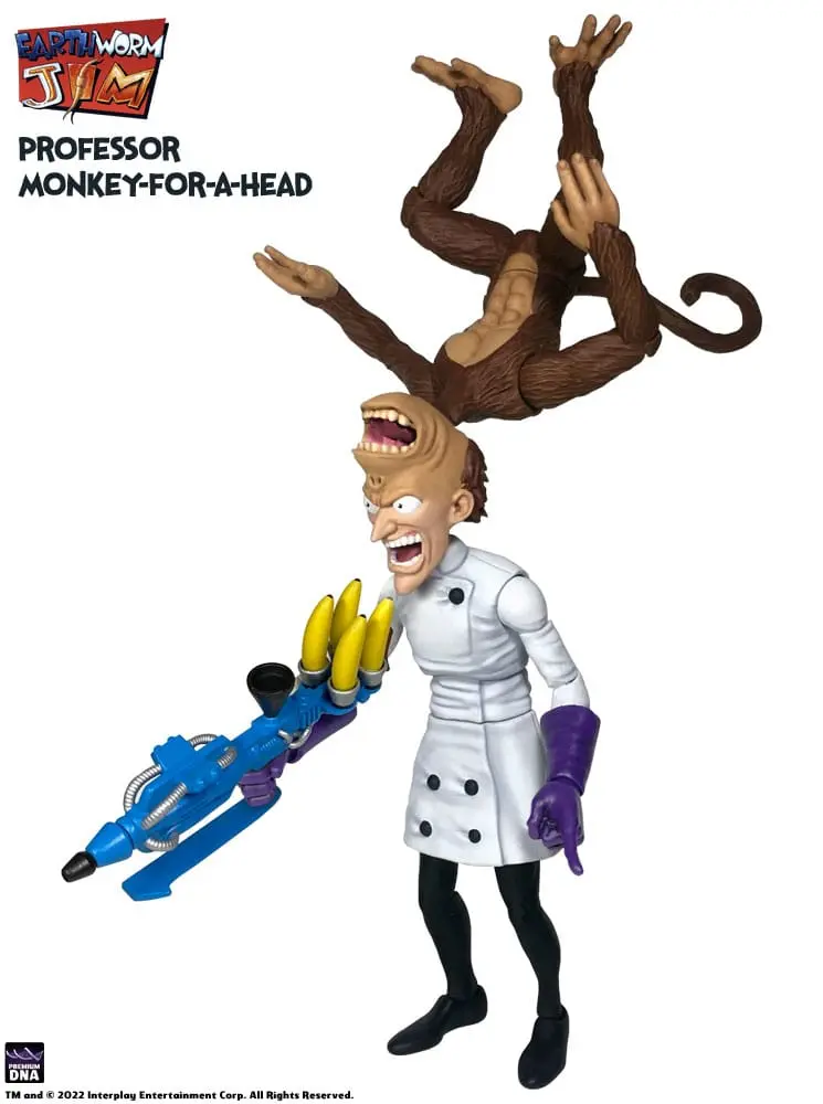 Figurină Earthworm Jim Wave 1: Professor Monkey-For-A-Head 28 cm poza produsului