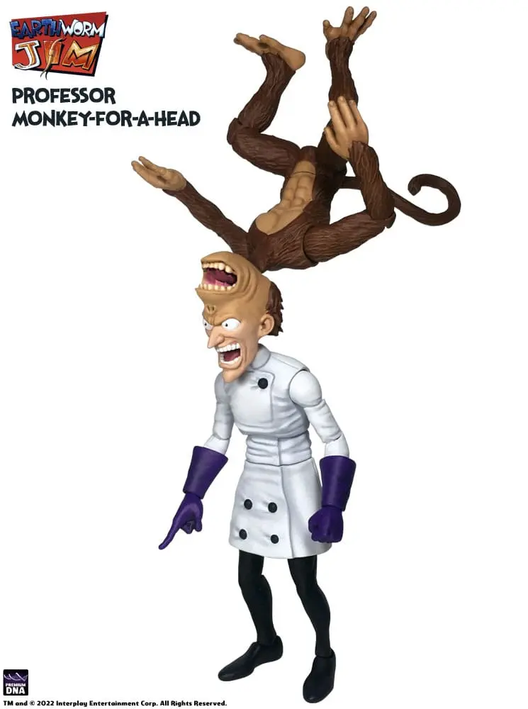 Figurină Earthworm Jim Wave 1: Professor Monkey-For-A-Head 28 cm poza produsului