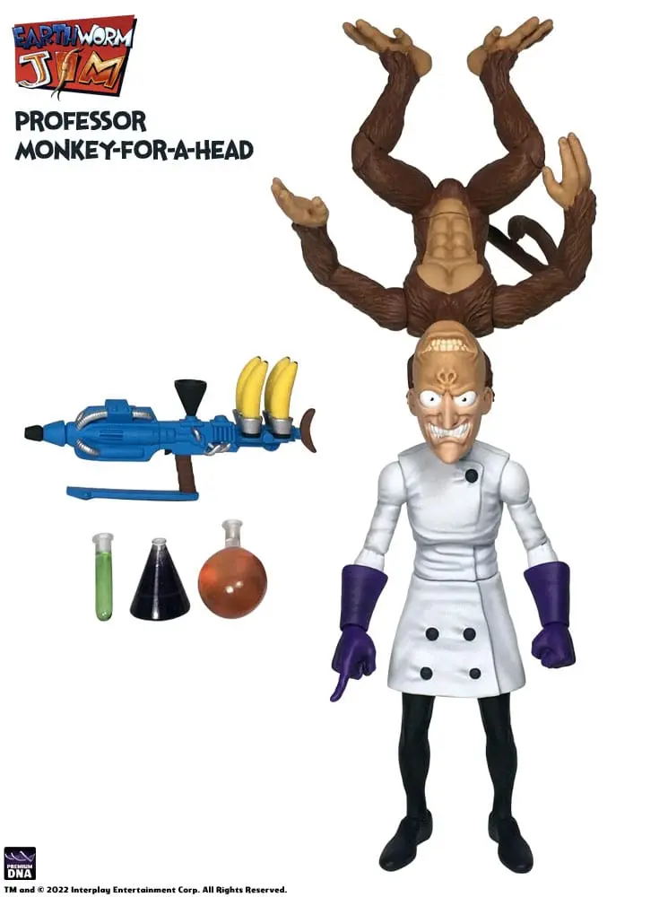 Figurină Earthworm Jim Wave 1: Professor Monkey-For-A-Head 28 cm poza produsului