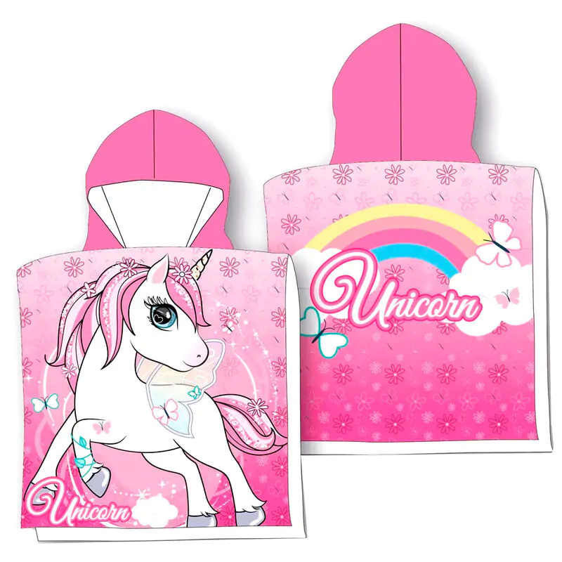 Prosop tip poncho din microfibră cu unicorn poza produsului