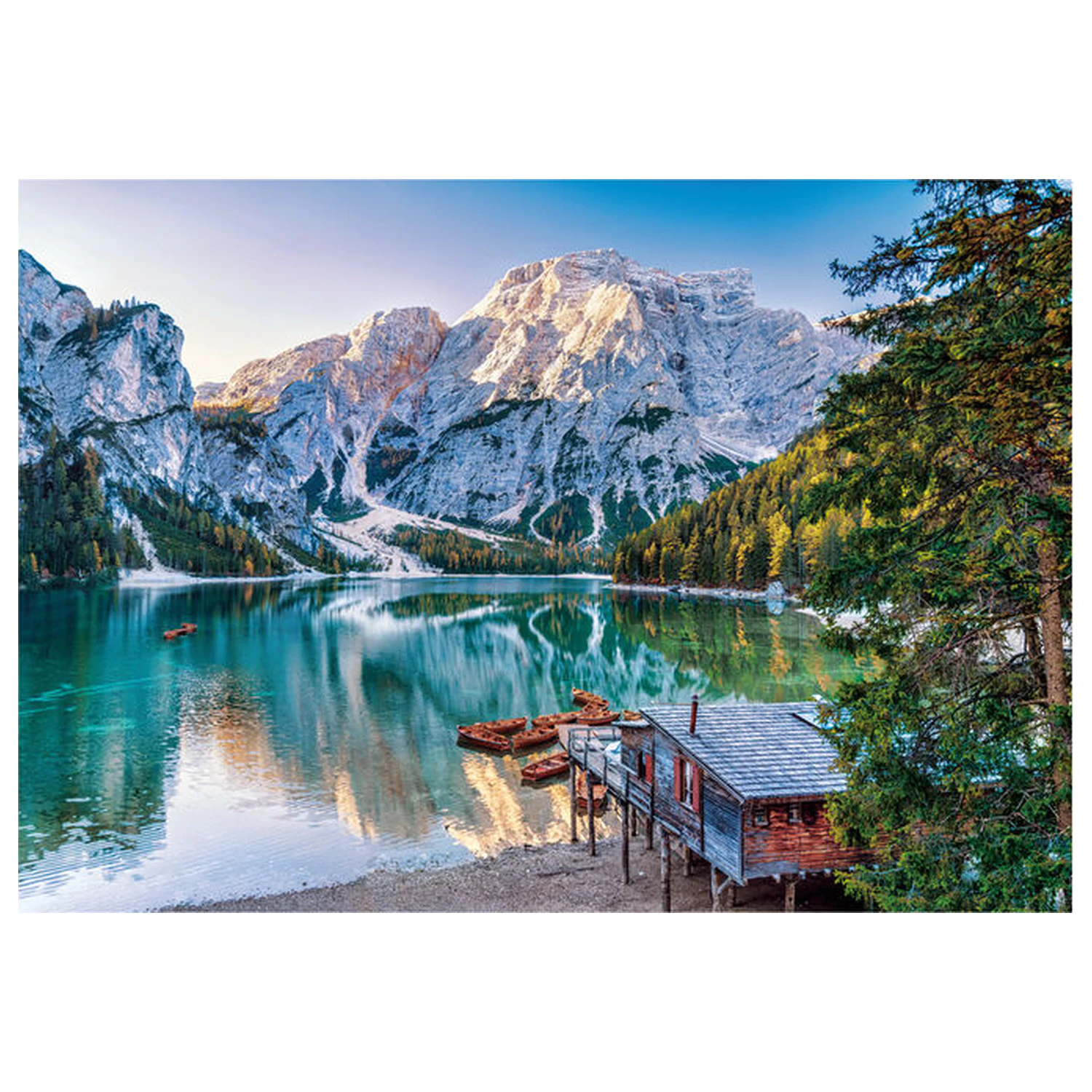 Emerald Lake Braies puzzle 1000 piese poza produsului