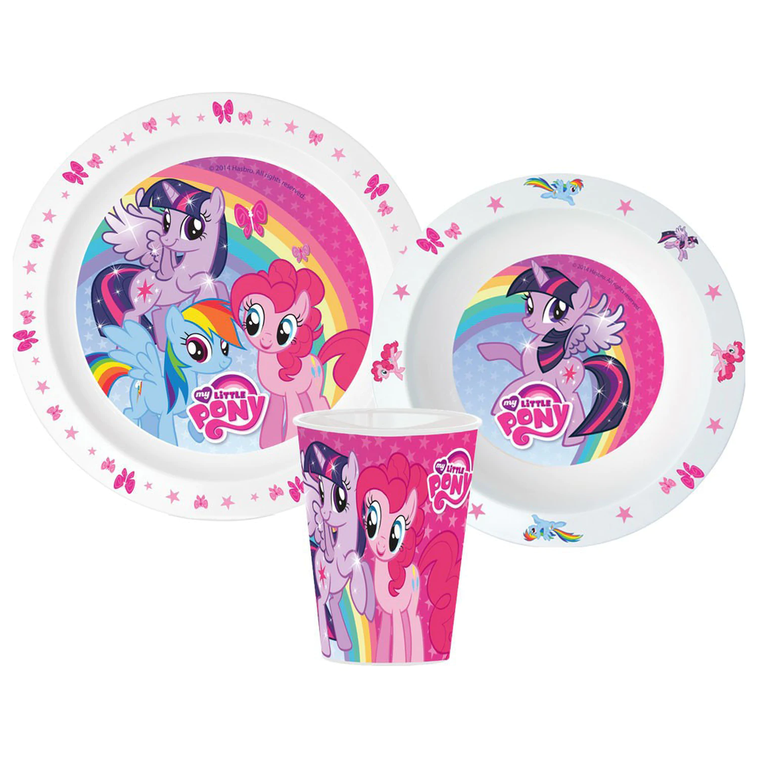 Set My Little Pony Pink Tableware, Set Micro Plastic, cu pahar de 260 ml poza produsului