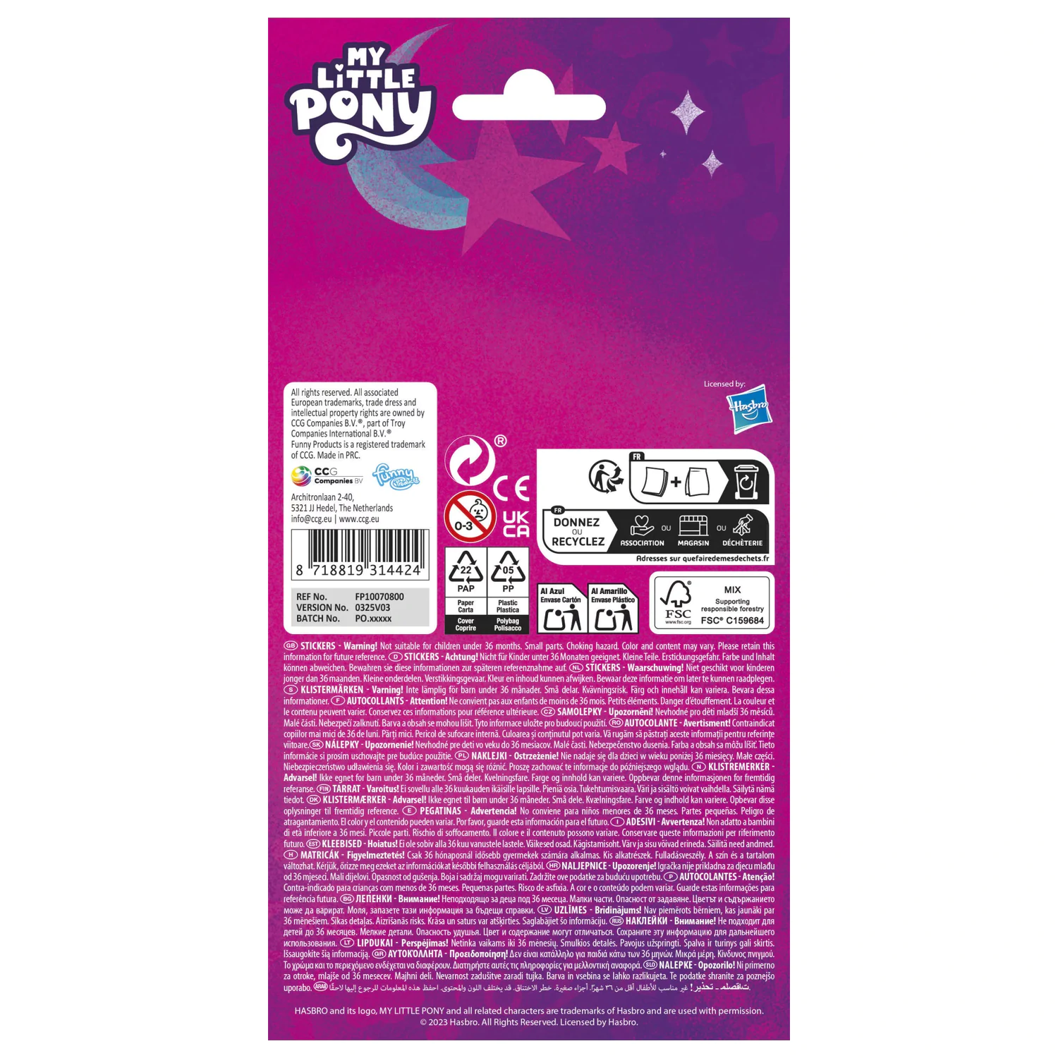 My Little Pony Purple Glitter Sticker Autocolant cu sclipici violet poza produsului