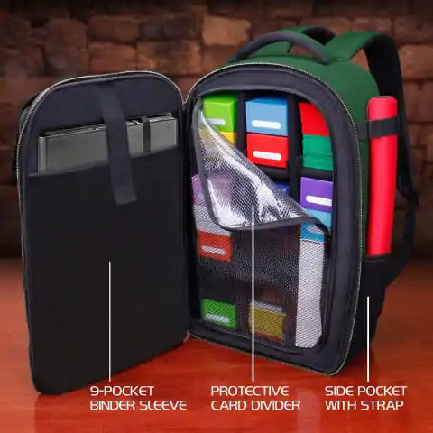 Rucsac pentru carduri din seria Enhance TCG, ediție de colecție, verde poza produsului