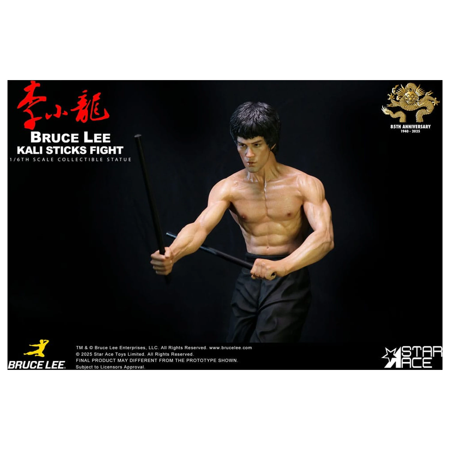 Enter the Dragon Movie Statuie 1/6 Bruce Lee Kali Sticks Fight Deluxe Basement Version 30 cm poza produsului