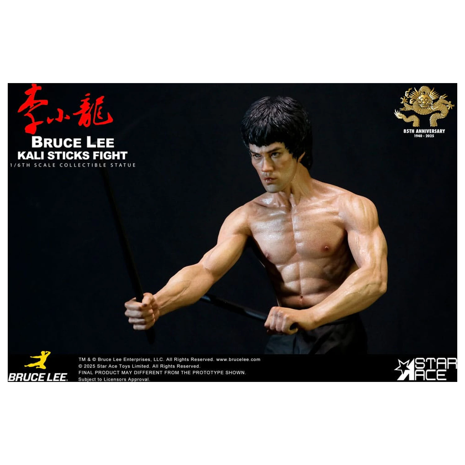 Enter the Dragon Movie Statuie 1/6 Bruce Lee Kali Sticks Fight Normal Basement Version 30 cm poza produsului