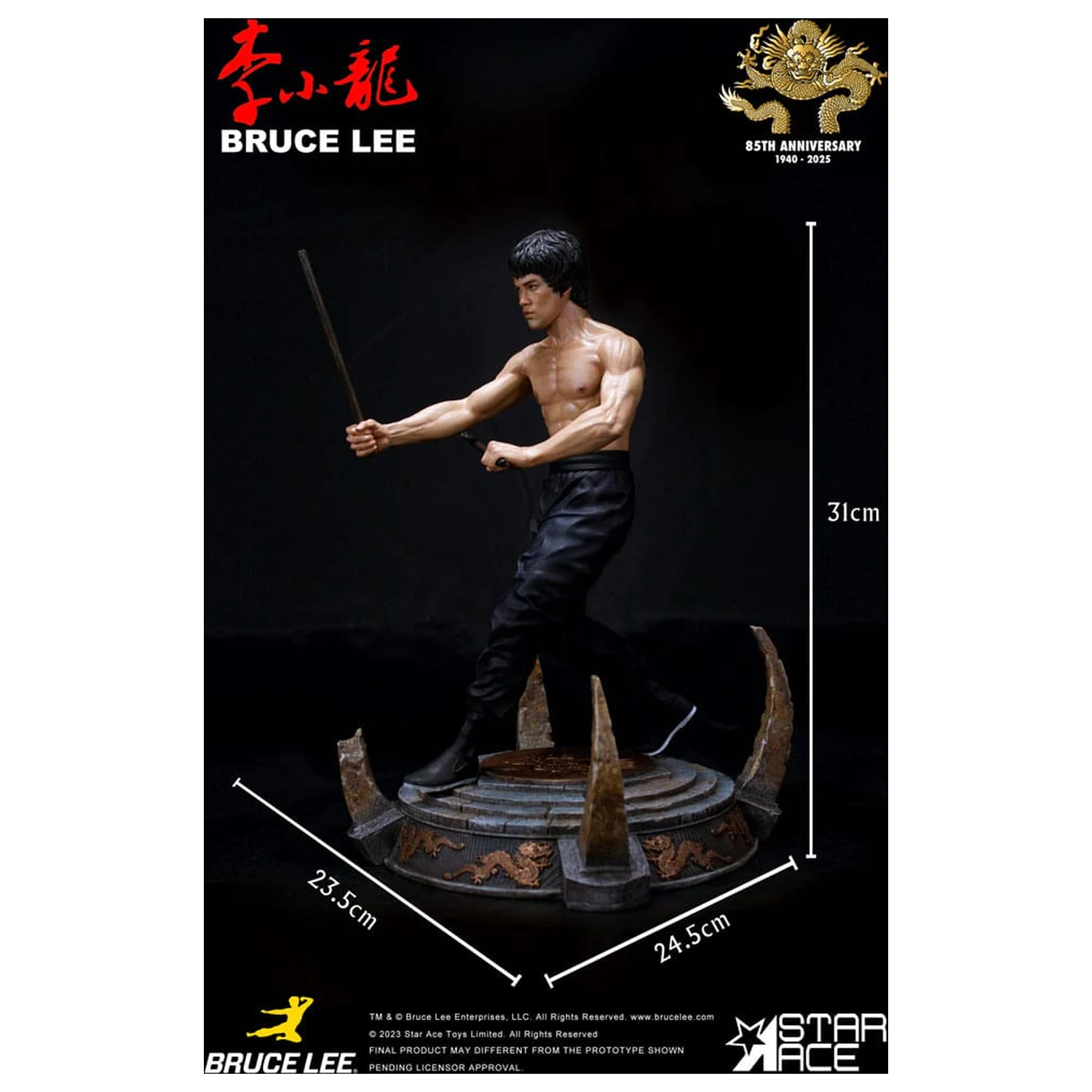 Enter the Dragon Movie Statuie 1/6 Bruce Lee Kali Sticks Fight Normal Basement Version 30 cm poza produsului