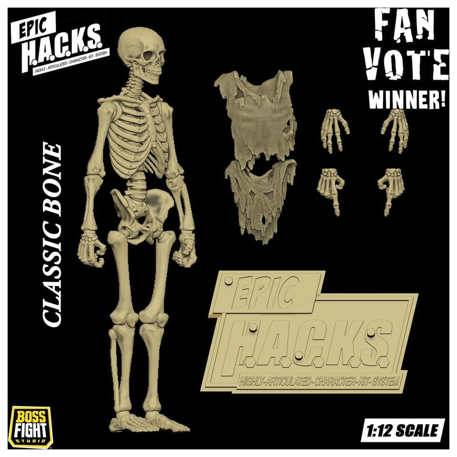 Epic H.A.C.K.S. Figurina de actiune 1/12 Skeleton Blank Classic Bone poza produsului