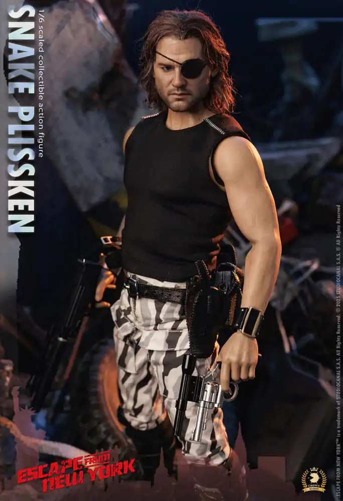 Figurină de acțiune Seria Crown Escape from New York 1/6 Snake Plissken (Versiune păr real) 30 cm poza produsului