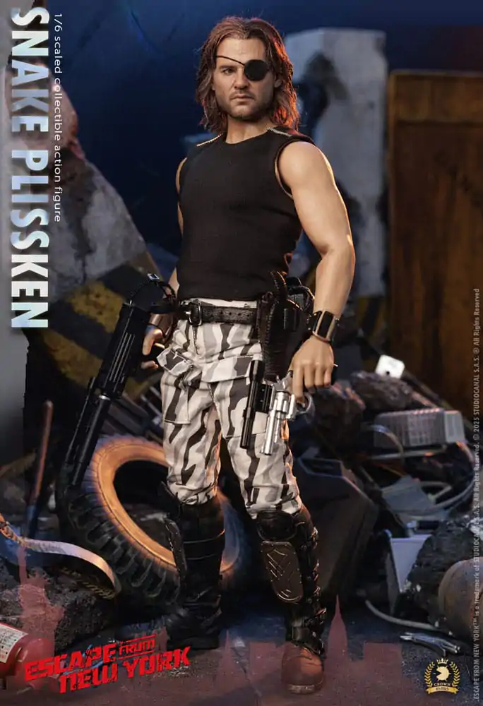 Figurină de acțiune Seria Crown Escape from New York 1/6 Snake Plissken (Versiune păr real) 30 cm poza produsului