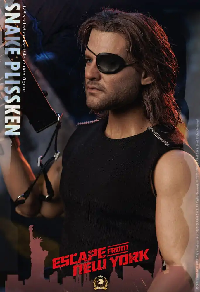 Figurină de acțiune Seria Crown Escape from New York 1/6 Snake Plissken (Versiune păr real) 30 cm poza produsului