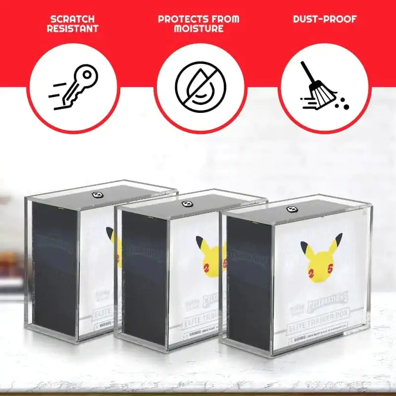 Evoretro Carcasă de prezentare acrilică pentru Booster Box-uri / Elite Trainer Box-uri Ver. 2 cu capac glisant poza produsului