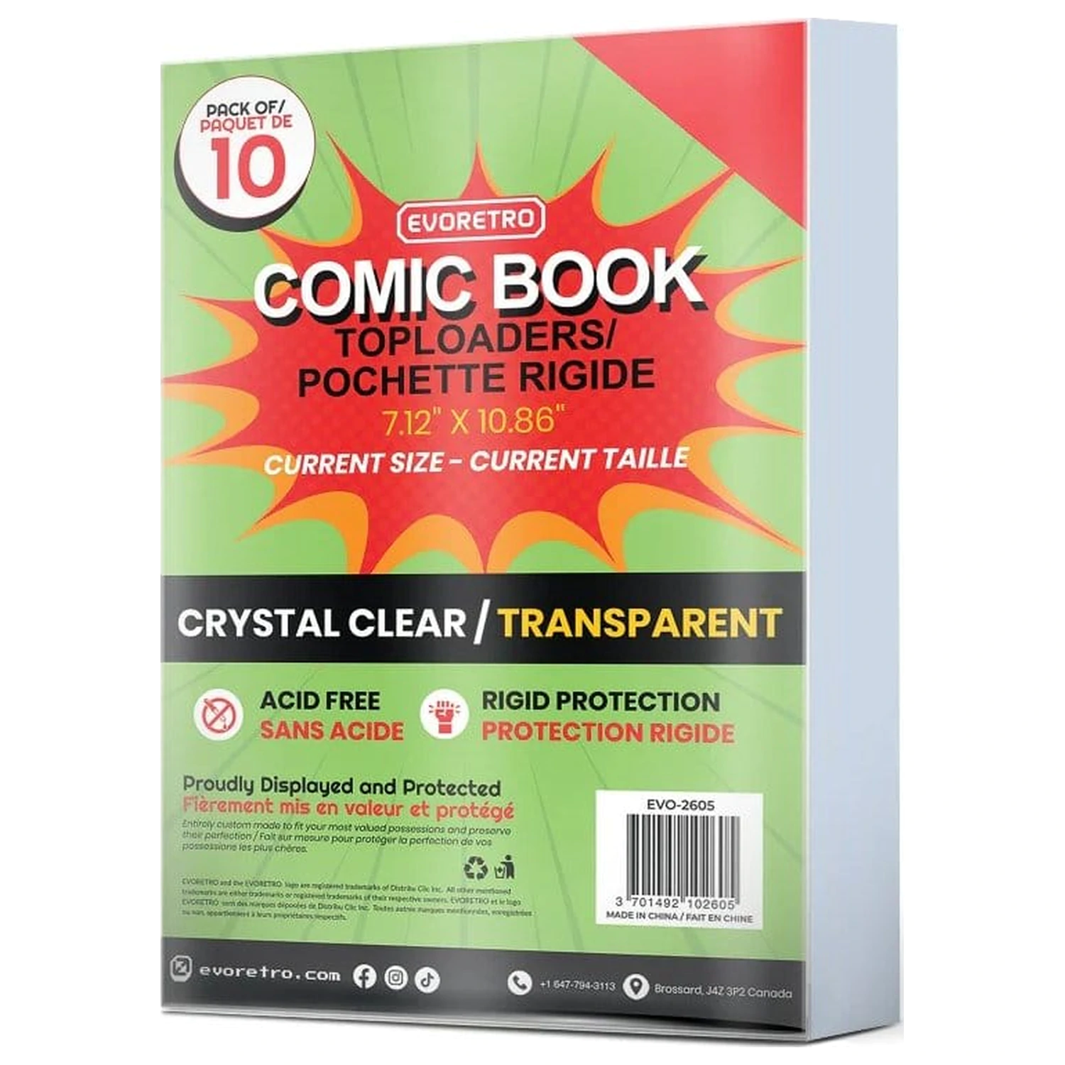 Evoretro Comics Topload Holder pachet de 10 curente poza produsului