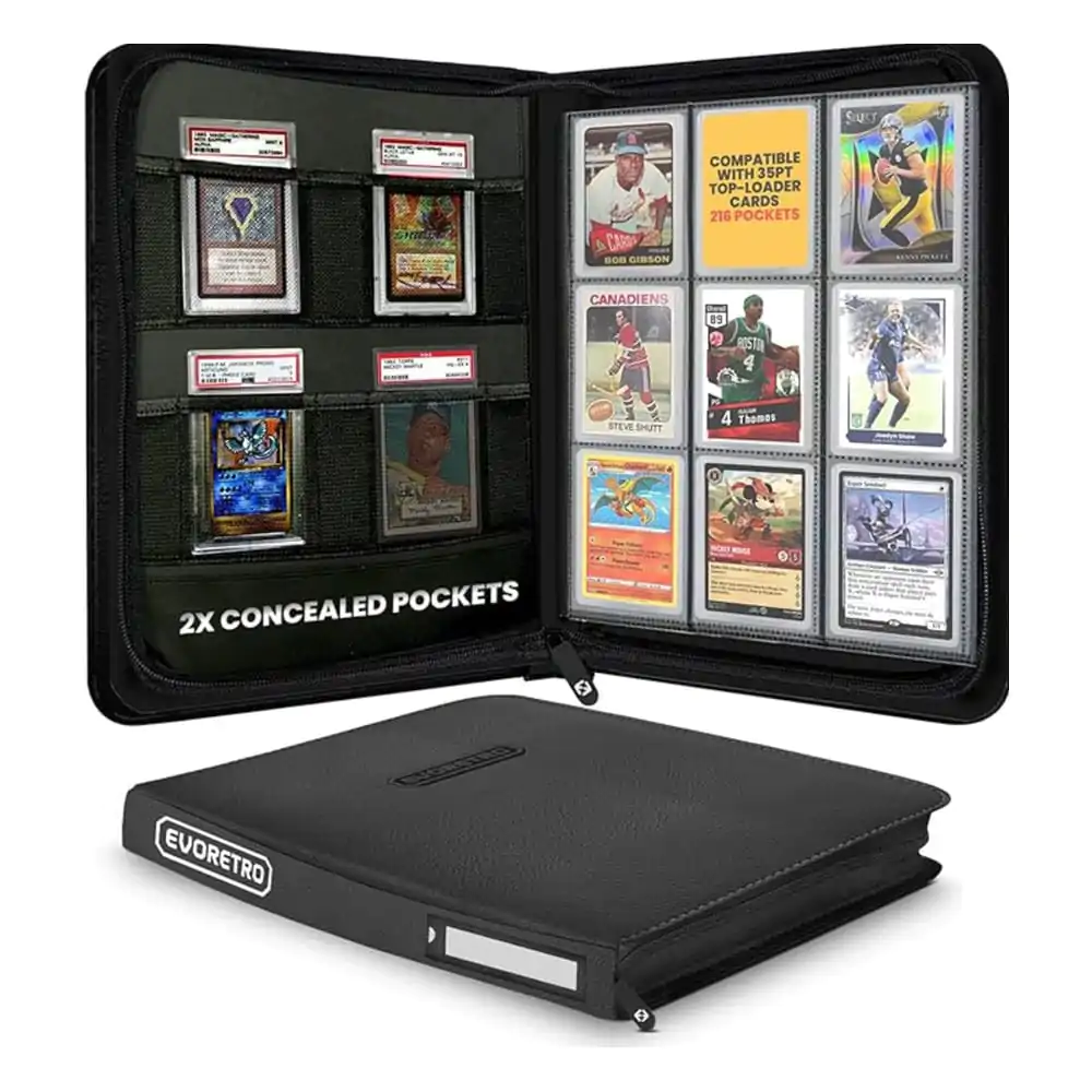 Evoretro Shield+ Album pentru Carduri Topload, Capacitate 216 Carduri, Negru poza produsului