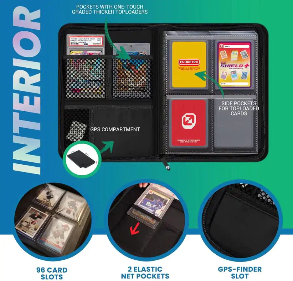 Evoretro Shield+ Topload Cards Liant Compact 96 Cărți Black poza produsului