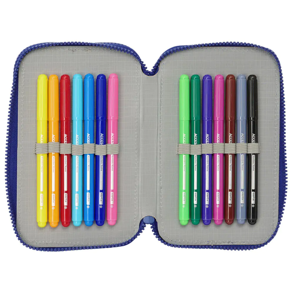 F.C Barcelona etui dublu pentru creioane 28 piese poza produsului