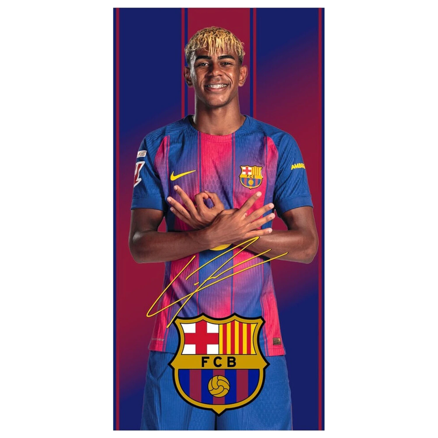 F.C Barcelona Lamine Yamal prosop de plaja din microfibra poza produsului