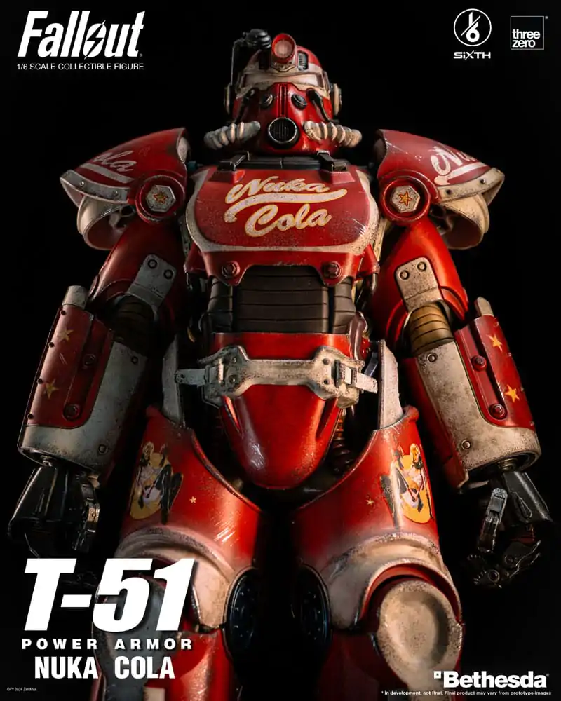 Figurină de acțiune Fallout 1/6 Armură energetică T-51 Nuka Cola Power Armor 37 cm poza produsului