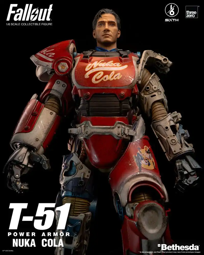 Figurină de acțiune Fallout 1/6 Armură energetică T-51 Nuka Cola Power Armor 37 cm poza produsului
