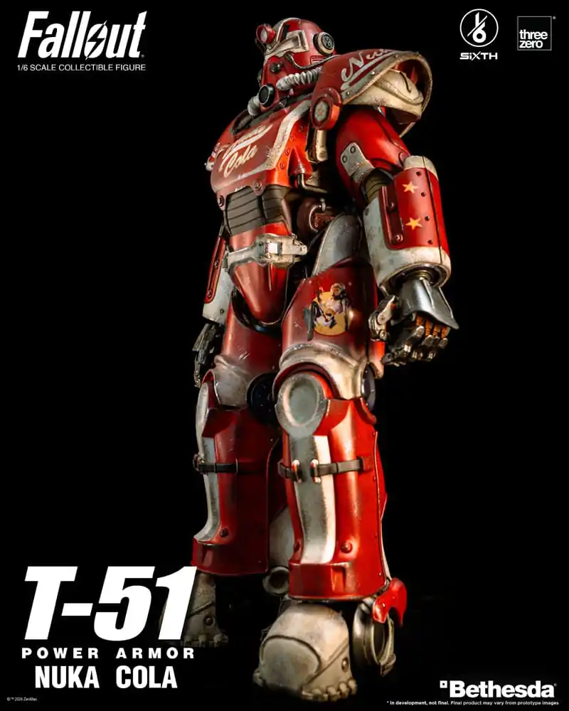 Figurină de acțiune Fallout 1/6 Armură energetică T-51 Nuka Cola Power Armor 37 cm poza produsului