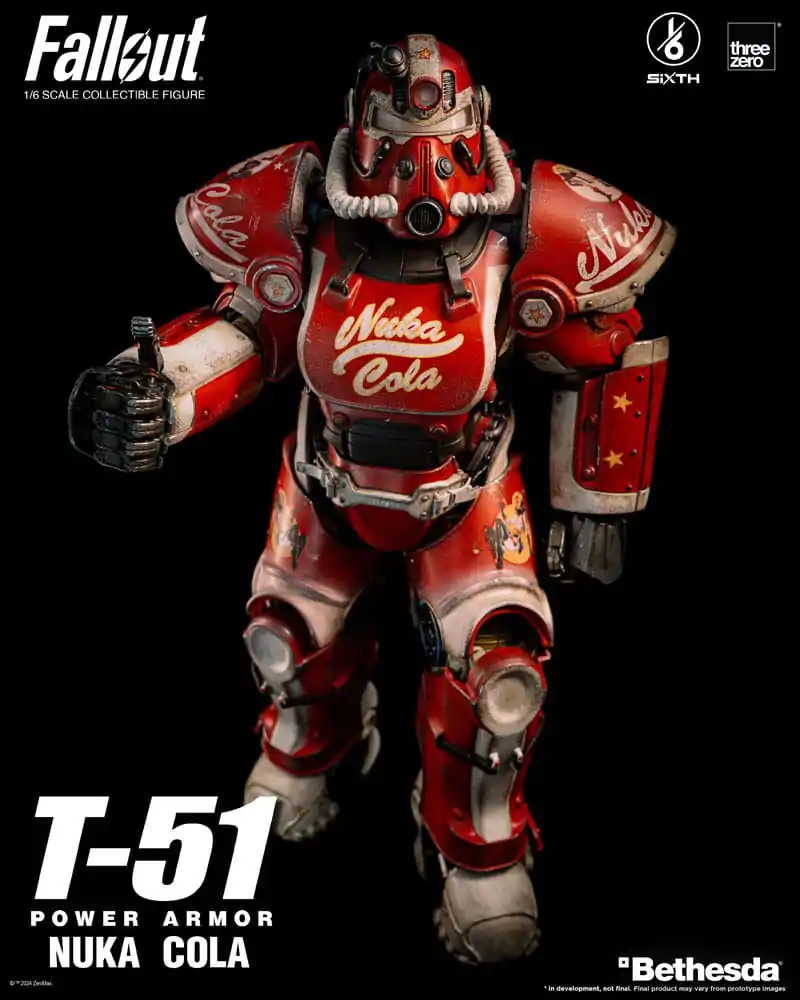 Figurină de acțiune Fallout 1/6 Armură energetică T-51 Nuka Cola Power Armor 37 cm poza produsului