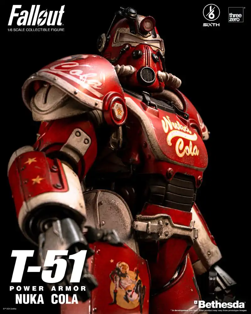 Figurină de acțiune Fallout 1/6 Armură energetică T-51 Nuka Cola Power Armor 37 cm poza produsului
