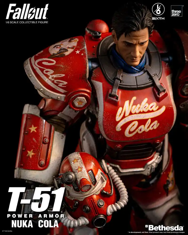 Figurină de acțiune Fallout 1/6 Armură energetică T-51 Nuka Cola Power Armor 37 cm poza produsului