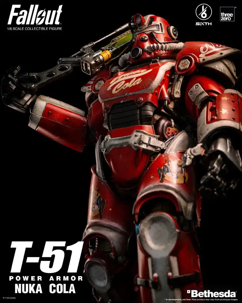 Figurină de acțiune Fallout 1/6 Armură energetică T-51 Nuka Cola Power Armor 37 cm poza produsului