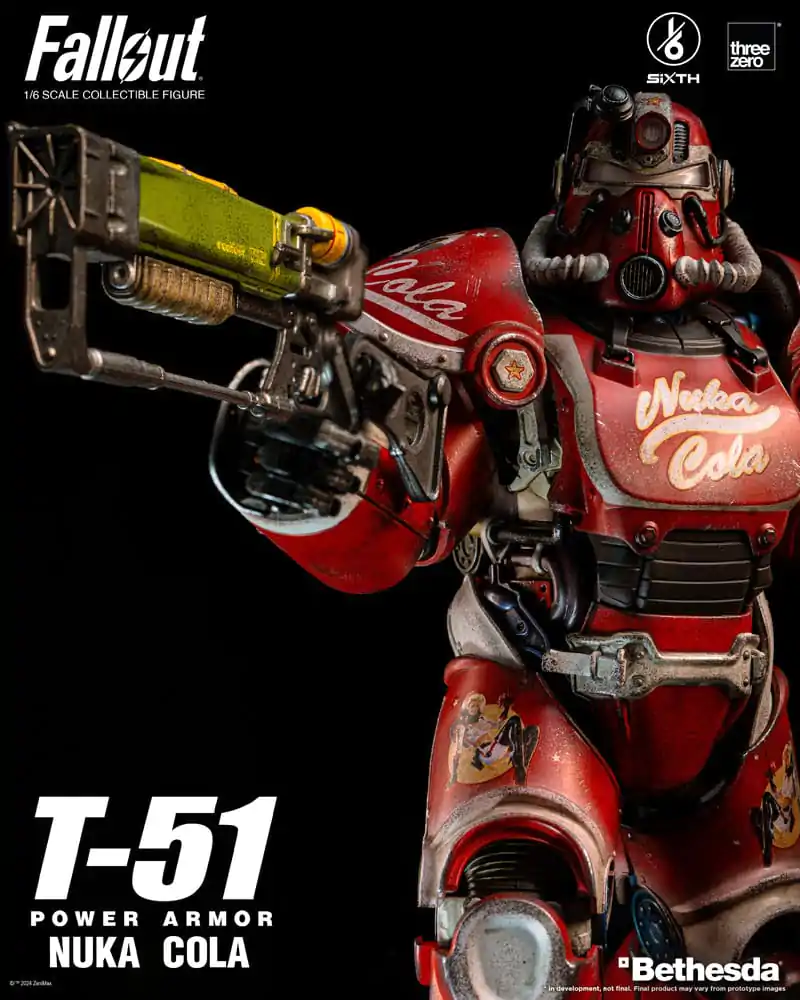 Figurină de acțiune Fallout 1/6 Armură energetică T-51 Nuka Cola Power Armor 37 cm poza produsului
