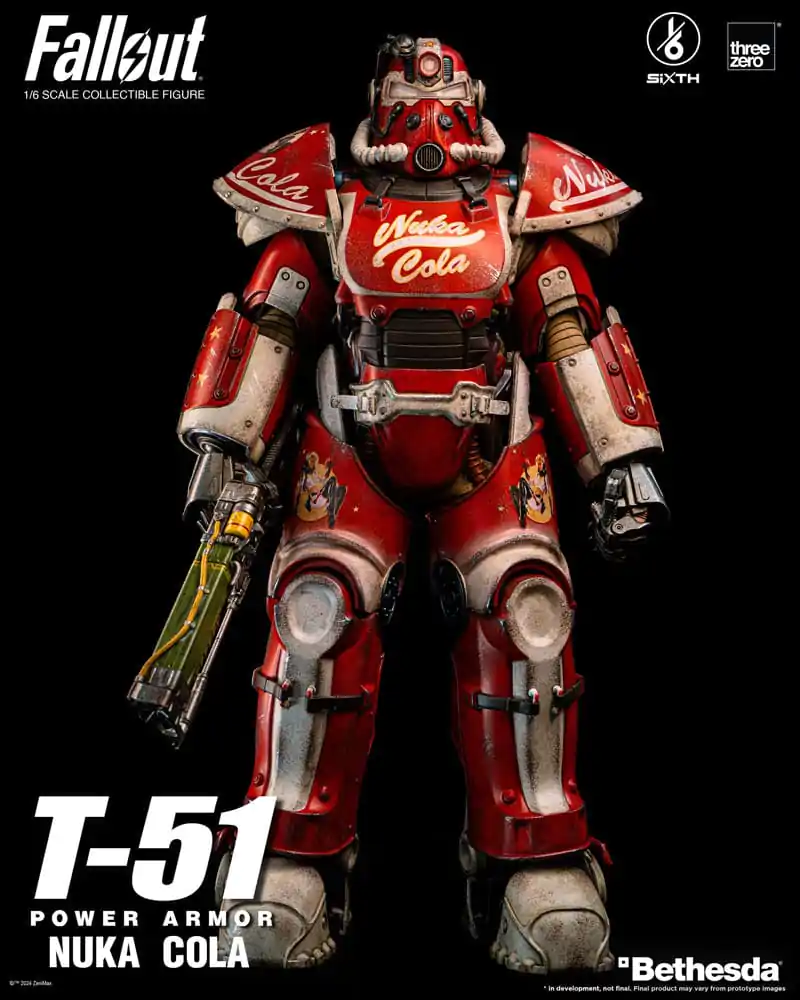 Figurină de acțiune Fallout 1/6 Armură energetică T-51 Nuka Cola Power Armor 37 cm poza produsului
