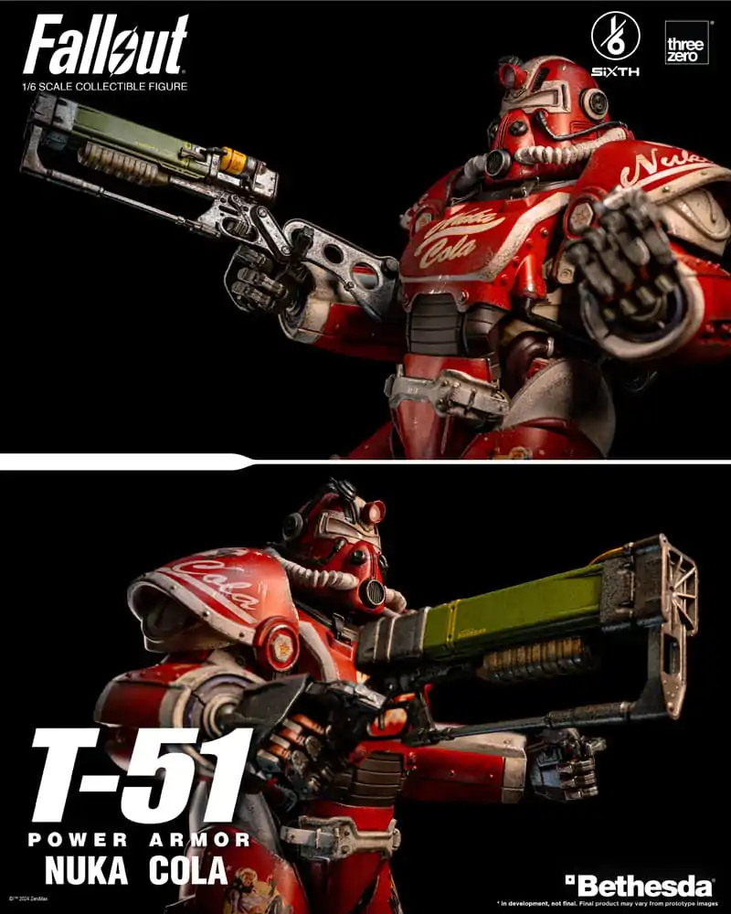 Figurină de acțiune Fallout 1/6 Armură energetică T-51 Nuka Cola Power Armor 37 cm poza produsului
