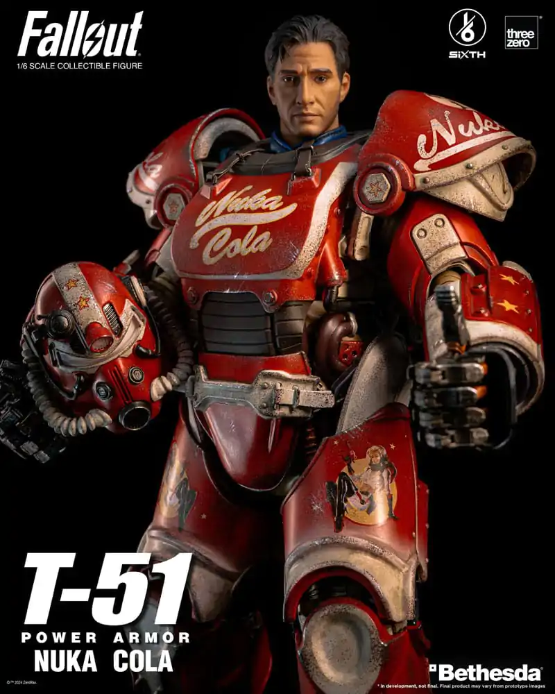 Figurină de acțiune Fallout 1/6 Armură energetică T-51 Nuka Cola Power Armor 37 cm poza produsului