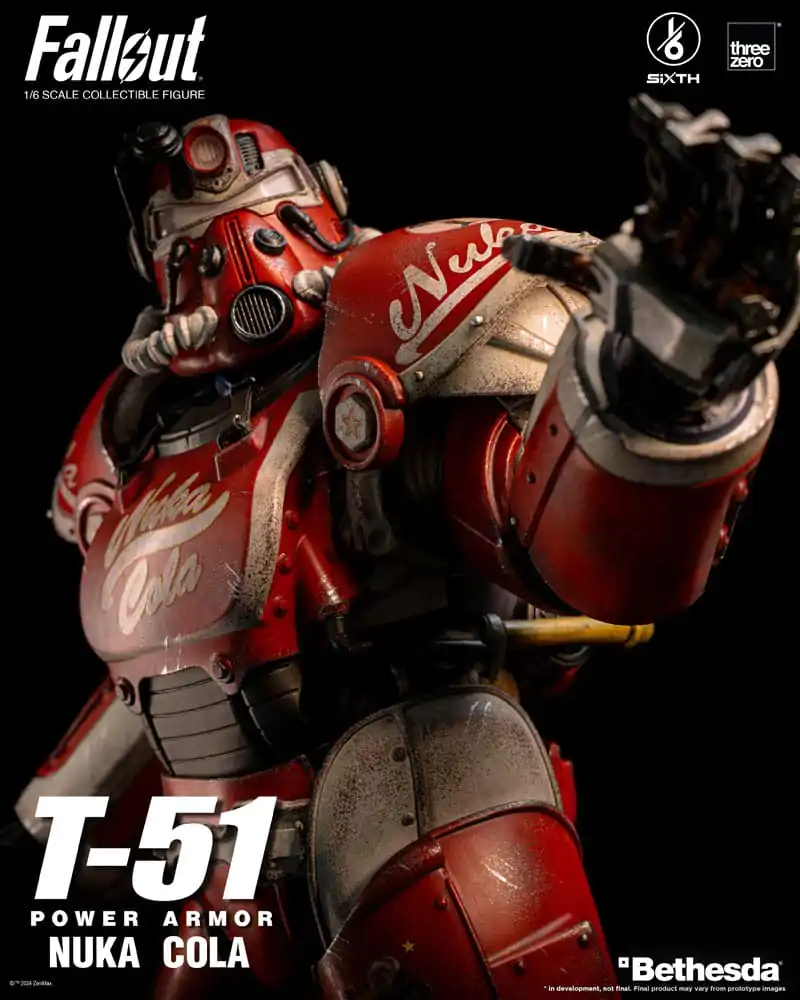 Figurină de acțiune Fallout 1/6 Armură energetică T-51 Nuka Cola Power Armor 37 cm poza produsului