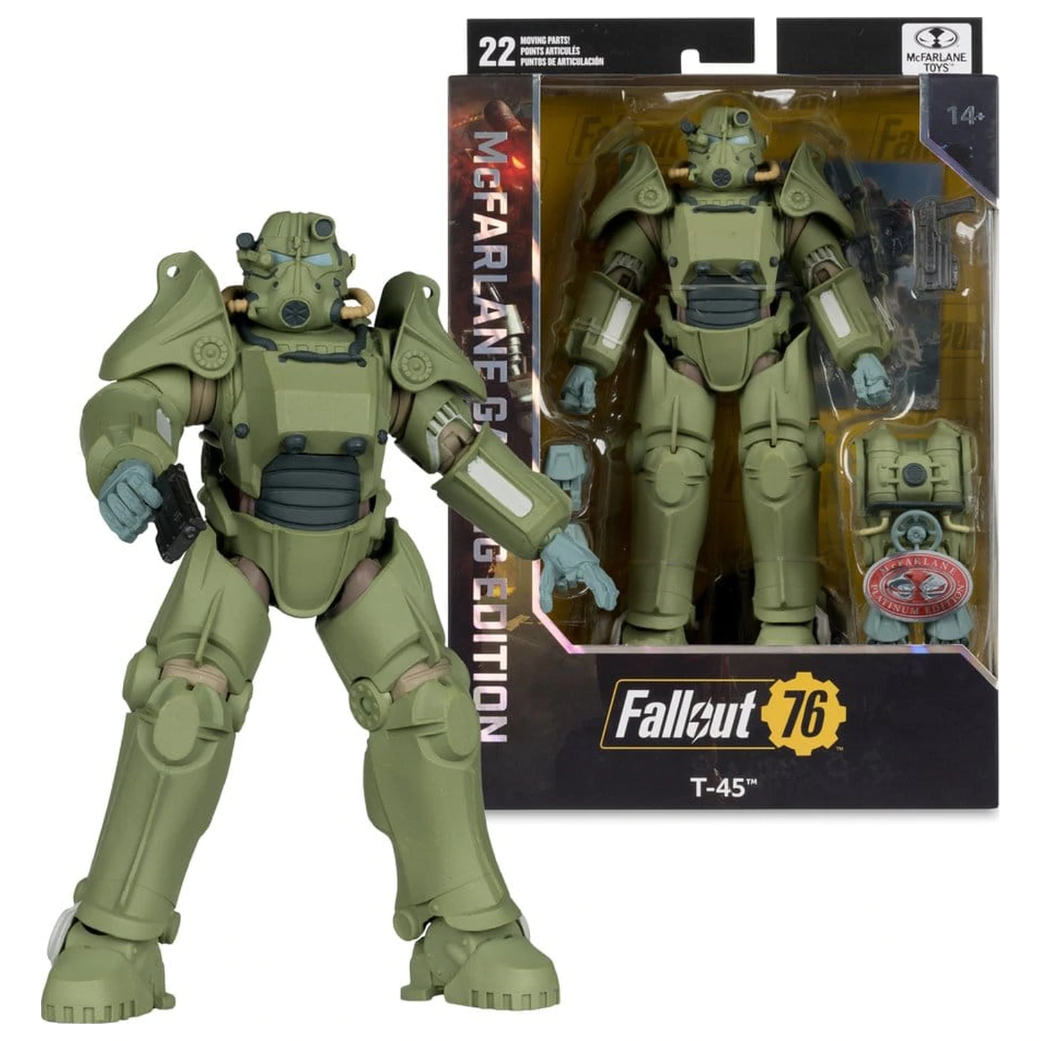 Fallout 76 Gaming Edition figurina de actiune T-45 Military Armor (Red Platinum Edition) 20 cm poza produsului