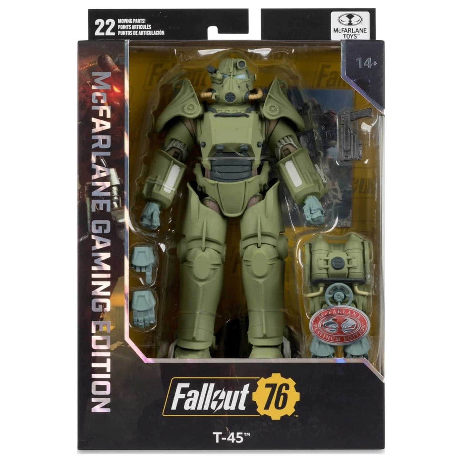 Fallout 76 Gaming Edition figurina de actiune T-45 Military Armor (Red Platinum Edition) 20 cm poza produsului