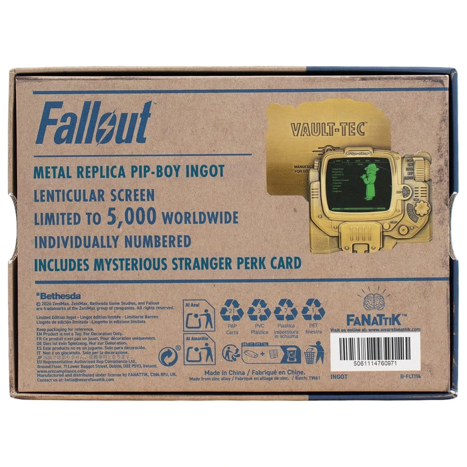 Fallout Ingot Pip-Boy Editie Limitata Lenticular Mysterious Stranger Varianta poza produsului