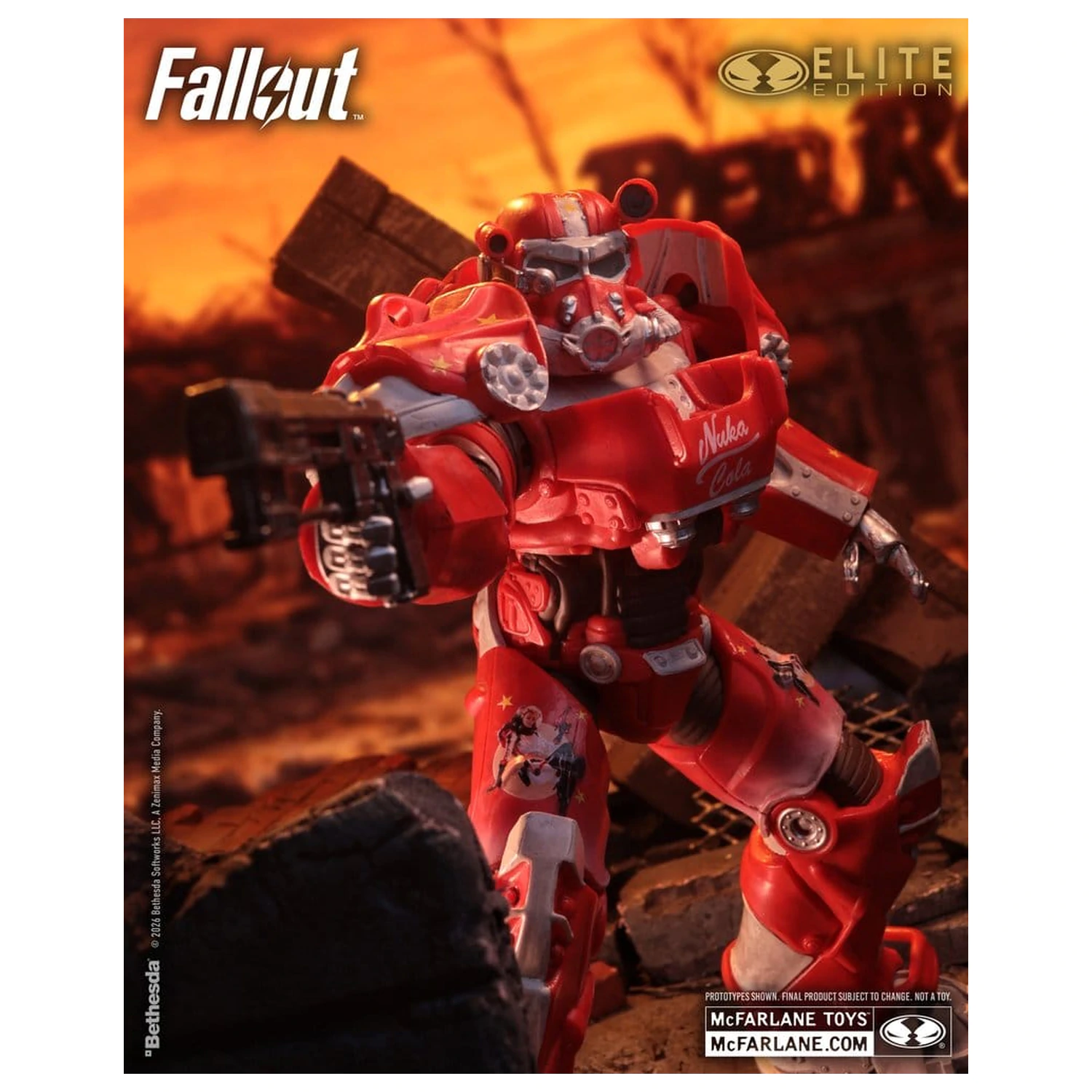 Fallout McFarlane Elite Edition Figurina de actiune Fallout 76 Nuka Cola T-60 (Gold Label) 19 cm poza produsului