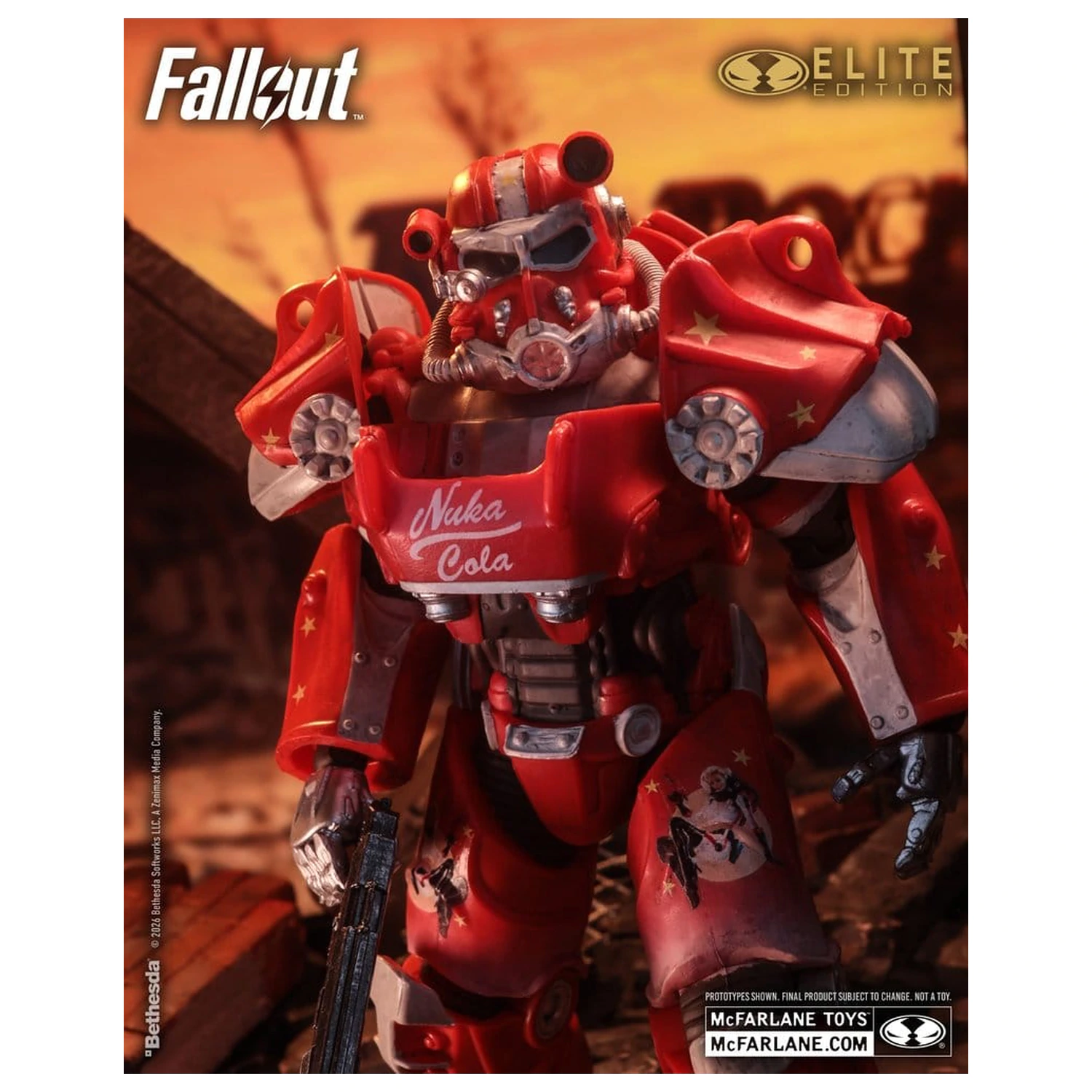 Fallout McFarlane Elite Edition Figurina de actiune Fallout 76 Nuka Cola T-60 (Gold Label) 19 cm poza produsului