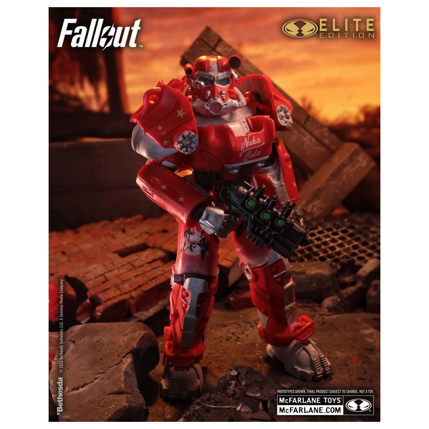 Fallout McFarlane Elite Edition Figurina de actiune Fallout 76 Nuka Cola T-60 (Gold Label) 19 cm poza produsului