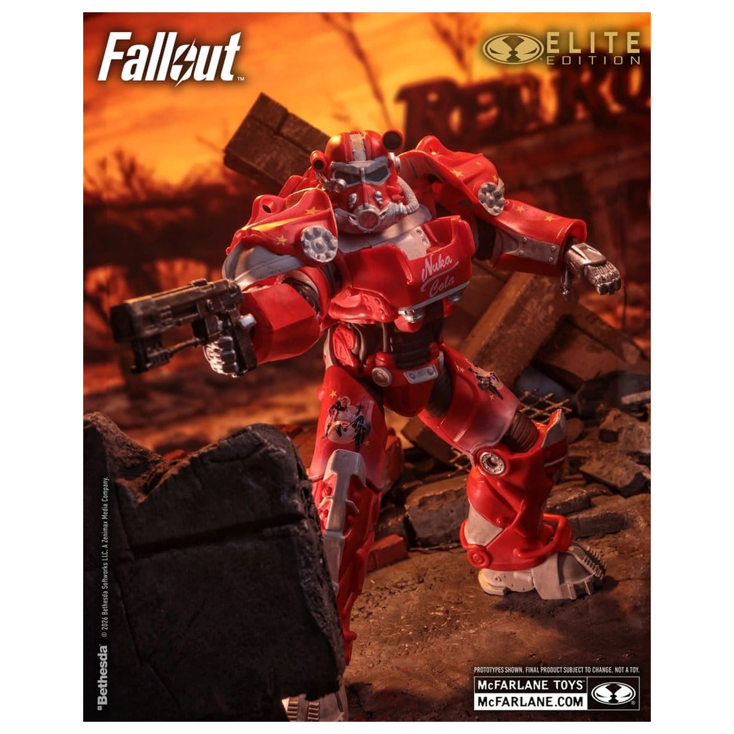 Fallout McFarlane Elite Edition Figurina de actiune Fallout 76 Nuka Cola T-60 (Gold Label) 19 cm poza produsului