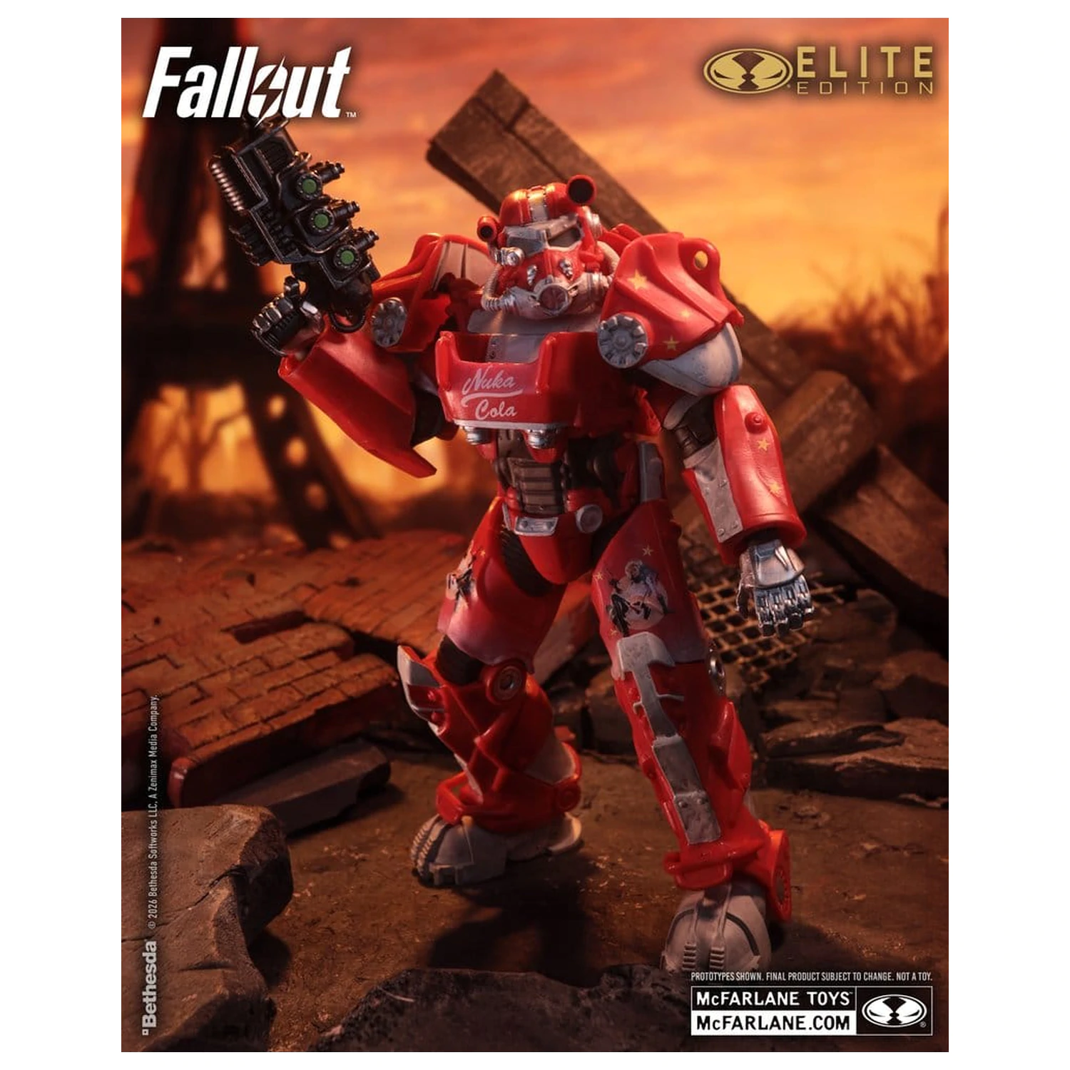 Fallout McFarlane Elite Edition Figurina de actiune Fallout 76 Nuka Cola T-60 (Gold Label) 19 cm poza produsului