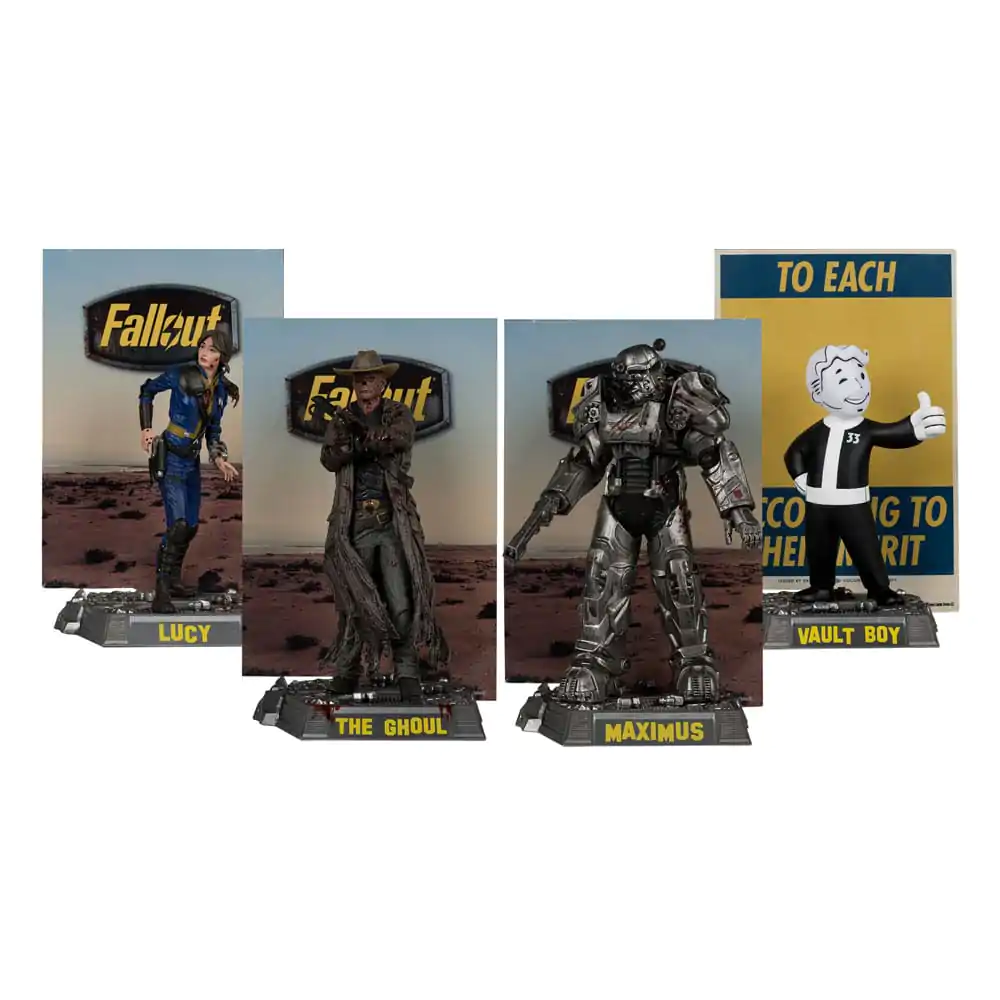 Fallout Movie Maniacs Statuie PVC Set 4 Lucy, Maximus, The Ghoul & Vault Boy 15 cm poza produsului