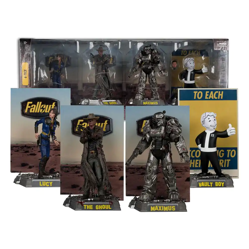 Fallout Movie Maniacs Statuie PVC Set 4 Lucy, Maximus, The Ghoul & Vault Boy 15 cm poza produsului