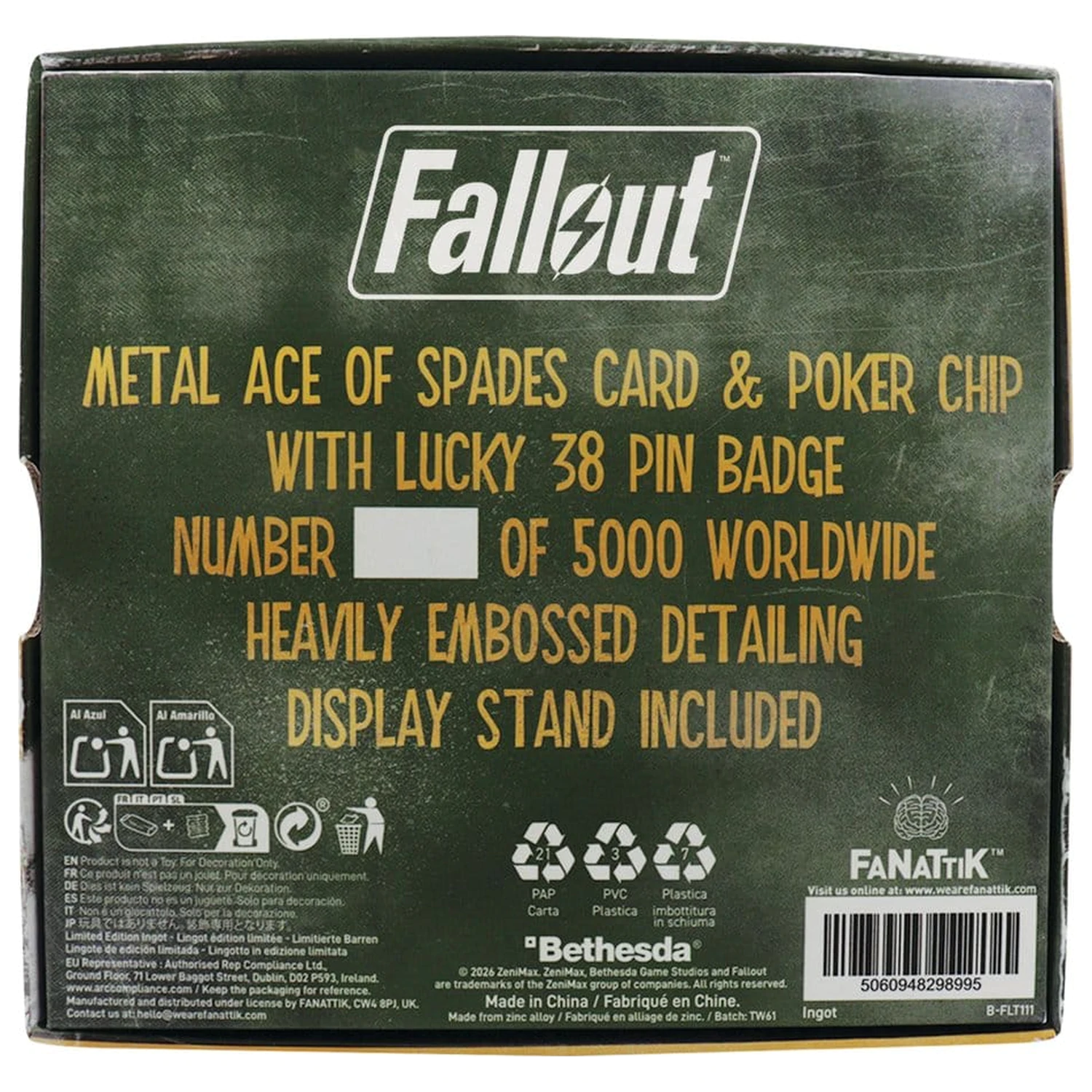 Fallout: New Vegas Replica Lucky 38 Imitation Gold Casino Set Editie Limitata poza produsului