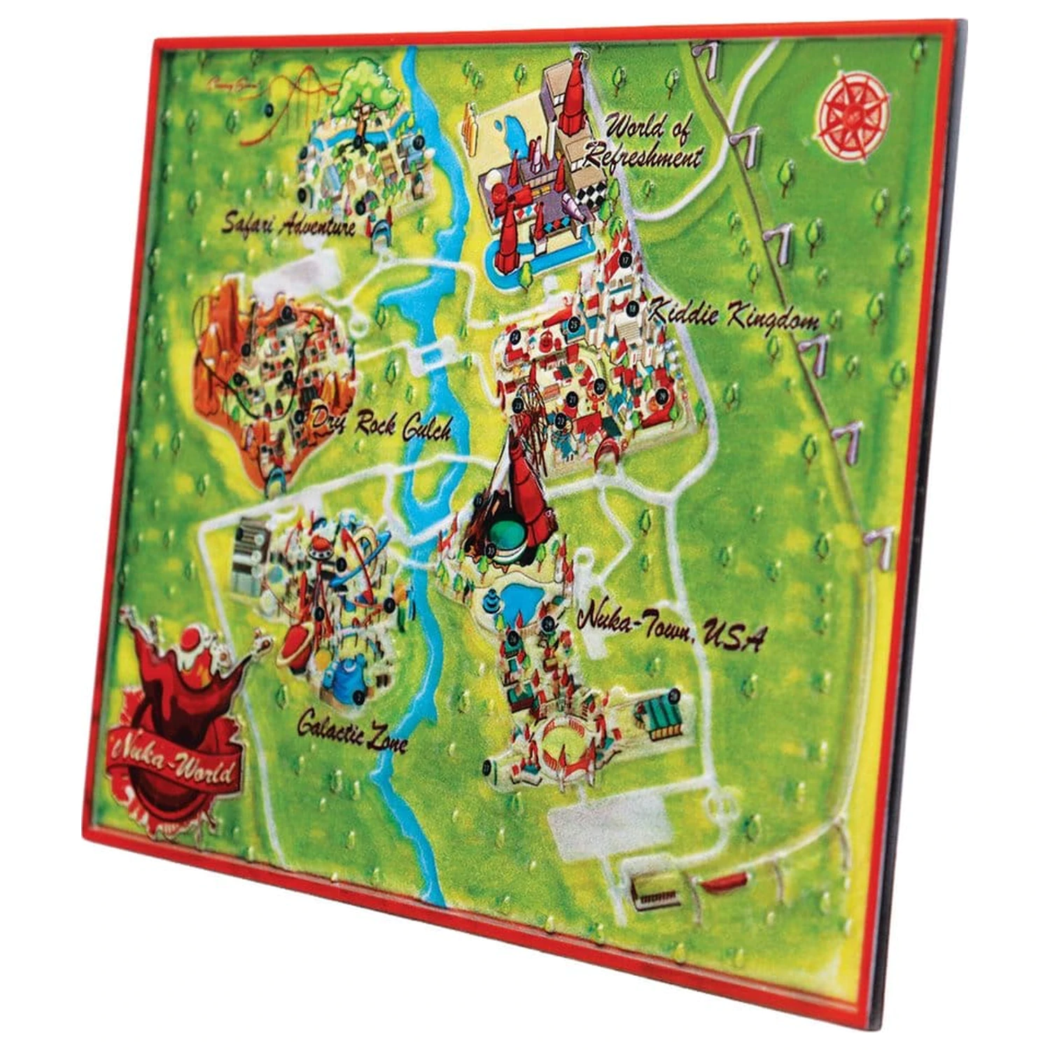 Fallout Replica Harta Metalica Nuka-World Editie Limitata 16 x 13 cm poza produsului