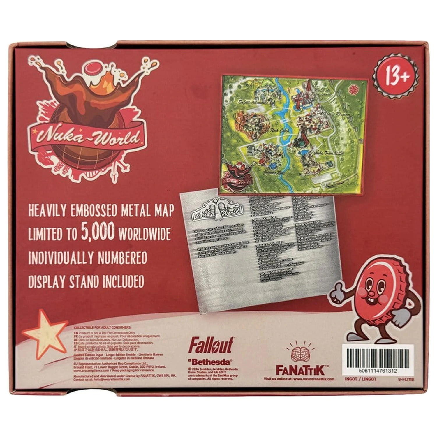 Fallout Replica Harta Metalica Nuka-World Editie Limitata 16 x 13 cm poza produsului